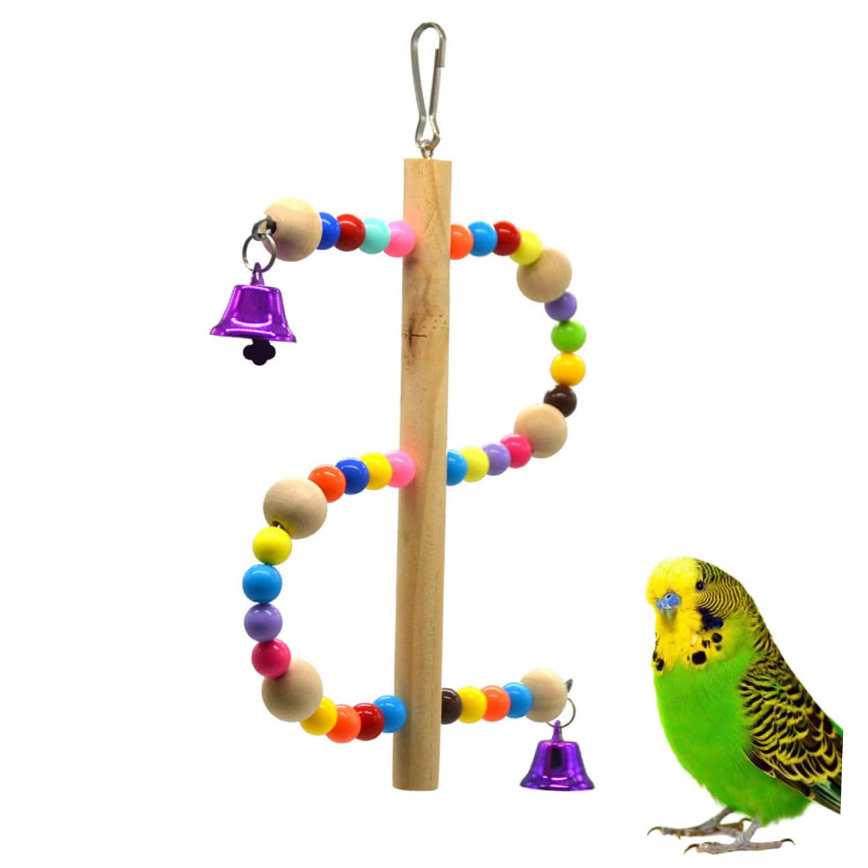 FRCOLOR 3 Pz Giocattolo Per Pappagalli Accessori Per Gabbie Per Pappagallini Giocattoli Per Parrocchetti Altalena Del Pappagallo Uccelli Di Legno Forniture Per Criceti