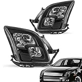 Headlight Assembly Fit Ford Fusion 2006 2007 2008 2009 Fusion Headlights Headlamp Replacement Driver & Passenger Side, Black Housing Clear Corner
