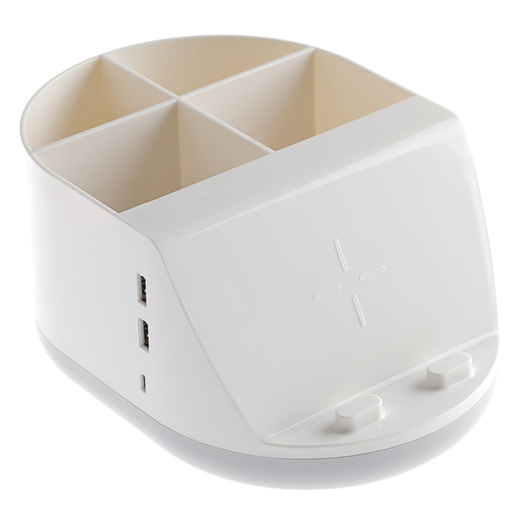 Caja de Almacenamiento con Cargador Inalámbrico Multifuncional para Escritorio Organizador para Oficina y Contenedor Práctico para Cosméticos y Mandos Diseño Color Color