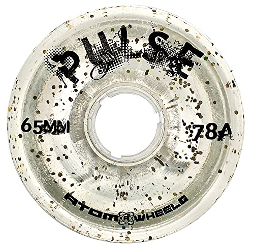 Atom Skates Quad Roller Wheels/Outdoor/Hardness 78A / 65x37 Glitter Clear Pulse Glitter/Set of 8