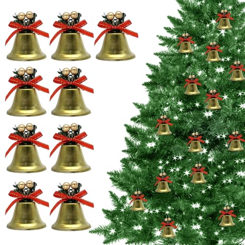 GmeDhc Cascabeles de Cobre 9 Piezas Navidad Durable y Reutilizable Oro para Joyería Manualidades Creativas Envoltorio Decoración
