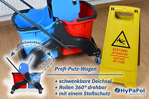Reinigungswagen Hypafol mit 2x25l Eimern und Trennwand