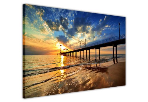 Leinwanddruck Pier bei Sonnenaufgang, Fotodruck, canvas holz, 8- A1 - (76 x 60 cm)