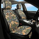 Zythracz Luxury Boho Car Seat Covers Set,2-Front Seat Full Set,William Morris Vintage Bohemian Floral Pattern Honeycomb Knit Fabric,Breathable&All-Season Universal Automotive Seat Protectors