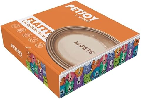 M-PETS PETJOY FLATTY SERAMİK MAMA KABI BROWN 250ML