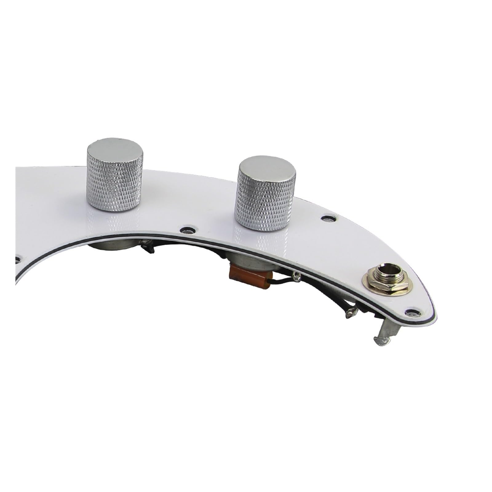 Cargado precableado De Placa De Protección Pastilla De Golpeador De Bajo Precableado Blanco De 3 Capas Alnico 5 para Bajo De 4 Cuerdas PB