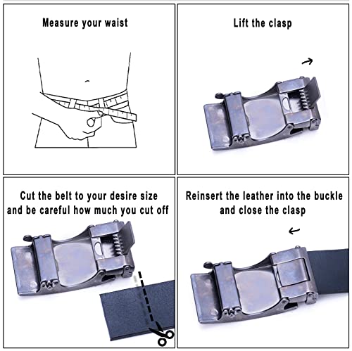 TRUSADOR Men's Ferrara Ratchet Belt Fully Adjustable No Holes Leather Belt4