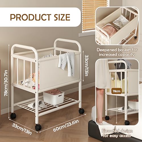 Panier à linge avec étagère pour optimiser les petites salles de bain