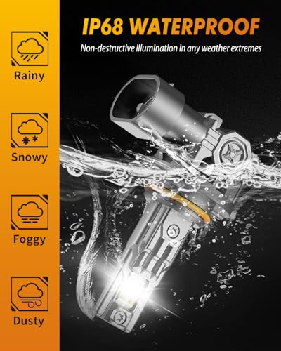Image of FAHREN 2026 Upgraded HB3 /9005 Light Bulb, 75000LM 1800% Brightness 24 Chips 6500K, 10 Years Service Life with Cooling Fan, Real 1:1 Size 9005 LED, CANbus-Ready Plug N Play, lP68 Waterproof, Pack of 2