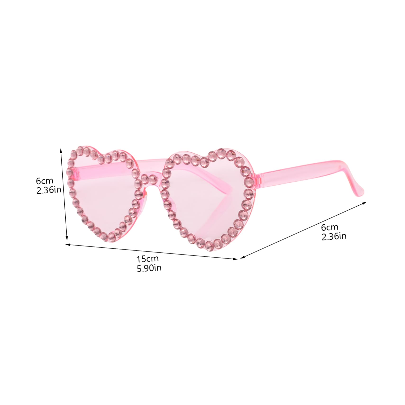 Healeved Acrylic Glasses Heart Shaped Eyeglasses Adorable Glasses Decoration for Couples