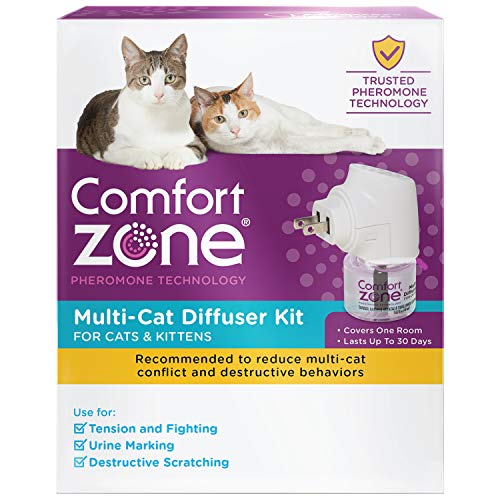 Comfort Zone MultiCat Calming Diffuser Kit, Cat Pheromone Spray, Single Diffuser Kit, 1