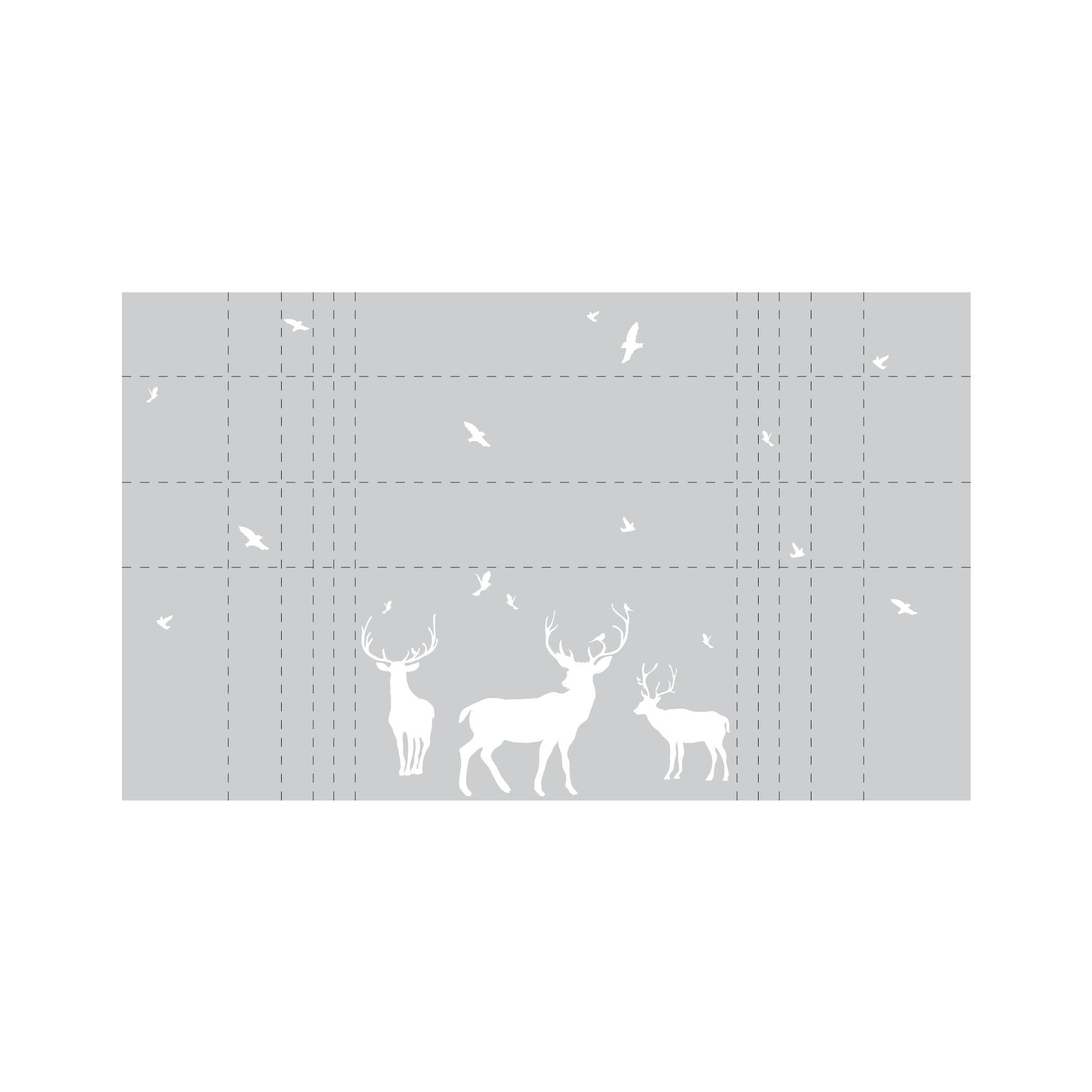 Sichtschutzfolie Hirsche Fensterfolie Fensterdeko Milchglasfolie Sichtschutz, 100 cm hoch, 100 cm breit