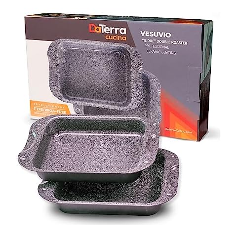 DaTerra Cucina Covered Roaster - With Natural Nonstick Ceramic Coating, Safe For StoveTop and Oven Use Cover