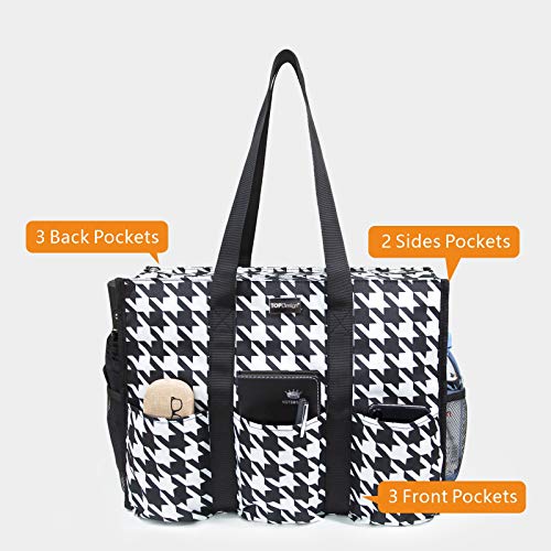 Image of TOPDesign Utility Water Resistant Tote Bag with 13 Pockets, Top Zipper Closure & Thick Bottom Support, for Working Women