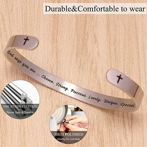 Btysun Bracelets for Women Mothers Day Bracelet Gifts from Daughter Inspirational Gifts for Women Graduation Gifts for Her Motivational Birthday Cuff Bangle Friendship Personalized Mantra Jewelry…