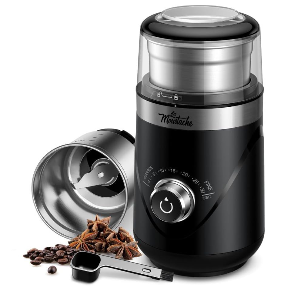 Boîte à Café Hermétique 1,8L En Acier Inoxydable JOYBOY - Valve Anti-CO2, Roue Date, Brosse Nettoyage