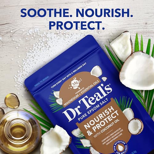 Dr Teal's Epsom Salt Magnesium Soak, Nourish & Protect with Coconut Oil, 3 lbs - image 4