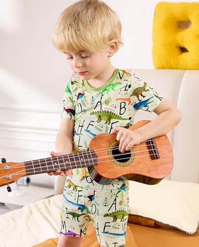 Bamboo Viscose Toddler Animal Pajamas Boys Girls Kids Cool Short Summer 12M-8Y Snug fit Pjs Set 2pcs3