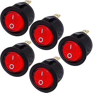 mmtrade 5x Kippschalter rot beleuchtet