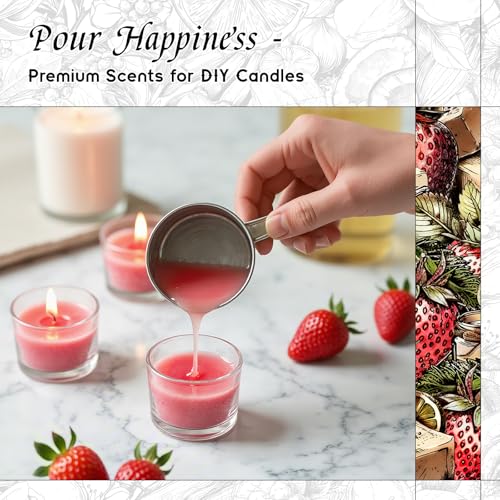 Image of HIQILI Strawberry Fragrance Oil, DIY Fruity Scent Perfume - 5.07 Fl Oz | Suitable for Diffuser Use, Great for Candle, Soap, Body Butter Making, Long-Lasting Aroma, Graduated Dropper Included