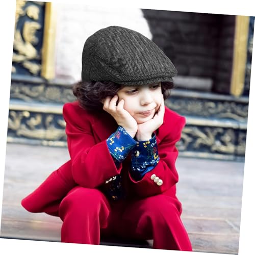 GALPADA Kids Classic Newsboy Cap Toddler Boys Vintage Herringbone Flat Hat Stylish Winter Accessory for Children for Outdoor Activities Multi 5
