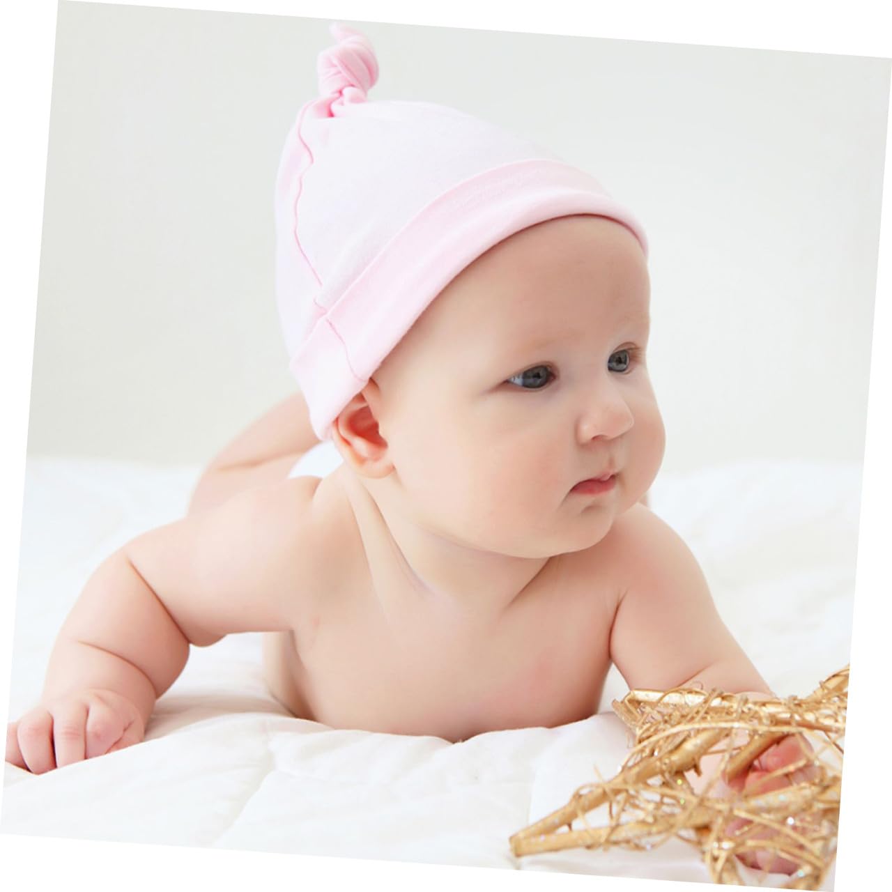 Reifenkappe Ohne Knochen Kind Babys -Kopfbedeckung Säuglingshüte Wintermütze Kopfschmuck Mütze Mit Knoten Junge Mädchen Hut Reine Baumwolle
