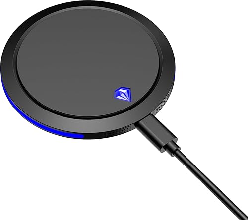 Miniatura 5 de Cargador inalámbrico de 15 W, almohadilla de carga rápida, cargador redondo certificado Qi para iPhone 1514131211X8, AirPods Pro 23 (negro, silicona