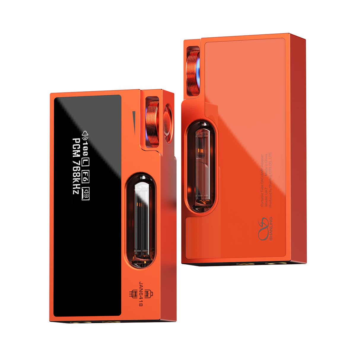 SHANLING UA7 Przenośny wzmacniacz słuchawkowy, wysokiej klasy z aromatem lampowym, Dongle USB DAC, ES9069 DAC, podwójne lampy JAN6418, obsługa 768 kHz/32 bit, DSD512, 577 mW @ 32Ω, złącze słuchawkowe