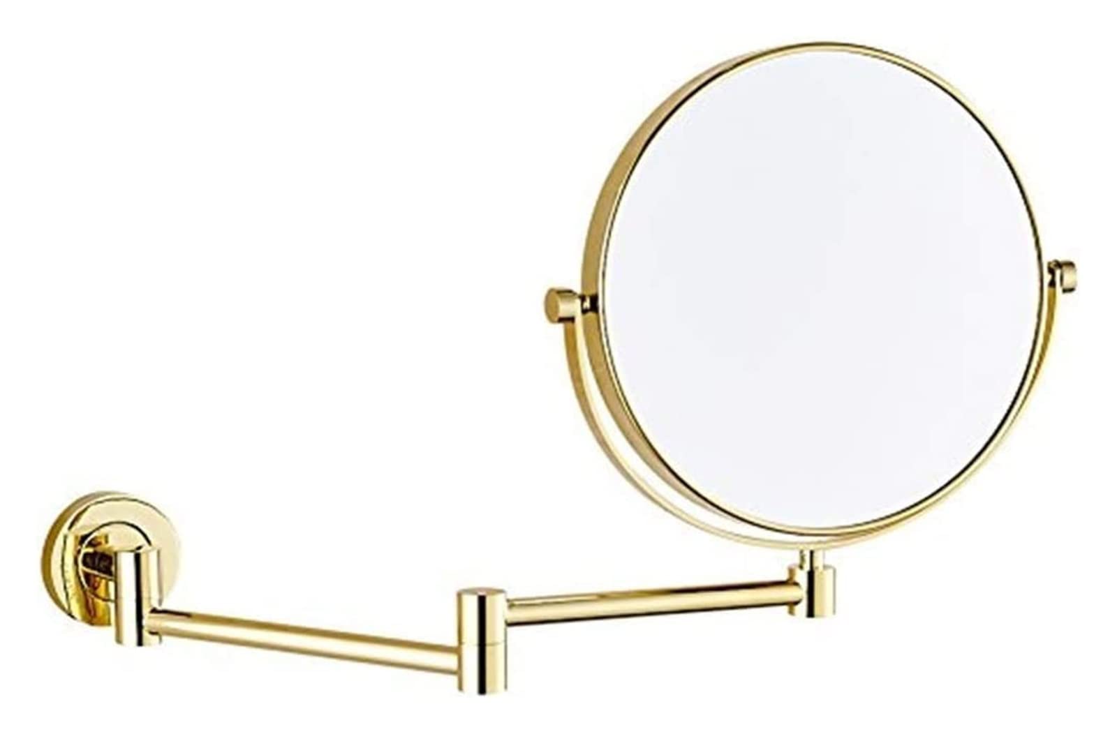Espejos de Maquillaje de Pared de 8 Pulgadas para baño, Redondos, Extensibles de latón con Aumento, Dorados, 3 aumentos (Color: Cromado, tamaño: 7 aumentos)