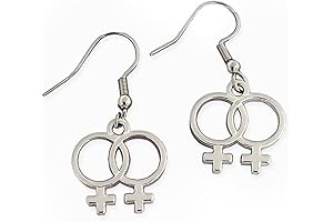 Lesbian Pride Silver Double Venus Earrings