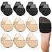 10 Paar Damen Zehentrenner Socken mit Polsterung Zehenabdeckung Liner Halbsocken rutschfeste Unterseite Vorfußpolster Mittelfußpolster Wiederverwendbare Kissen für Frauen Absatz, Nude, Schwarz