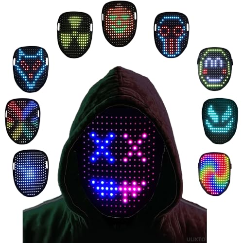 ULIKTO LED Mask with Gesture Sensing, 50 Patterns for Halloween - image 1