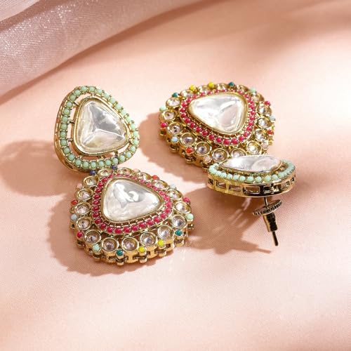 Image of Rubans Kundan Necklace Set Traditional Jewellery Gift for Women & Girls