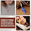 Nicime 50pcs Multicolor Wood Cross, Wooden Cross Craft Decoration, Small Ornament DIY Accessory for Keychain, Bracelet, Necklace #4