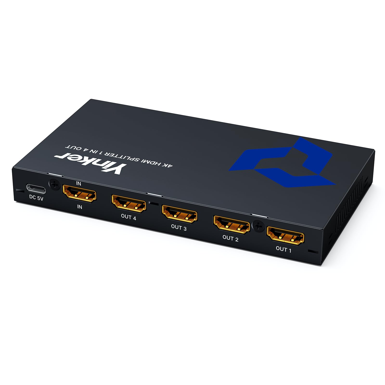4K HDMI Splitter 1 in 4 Out, Yinker 4 Port HDMI Verteiler 4 Bildschirme 4K30Hz Splitter 4 Port für Xbox360 PS4 PS3 Roku