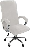 Vista 12 de Funda de terciopelo para silla de oficina con fundas para brazos, universal, giratoria, para silla de juegos (grande, azul pavo real)