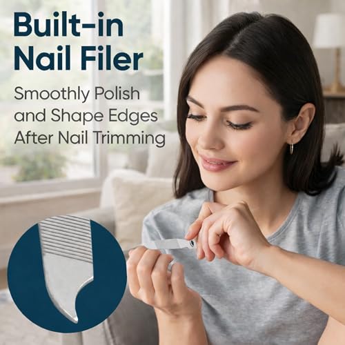 Image of ANKITA Large Nail Clipper for Men & Women | Stainless Steel Nail Trimmer for Fingernails & Toenails | Durable Nail Cutter with Anti-Slip Grip Nail Clipper with Curved Sharp Blades, Built-in Nail File, strong and sturdy. (NC1) THICKNESS 1.8 MM.