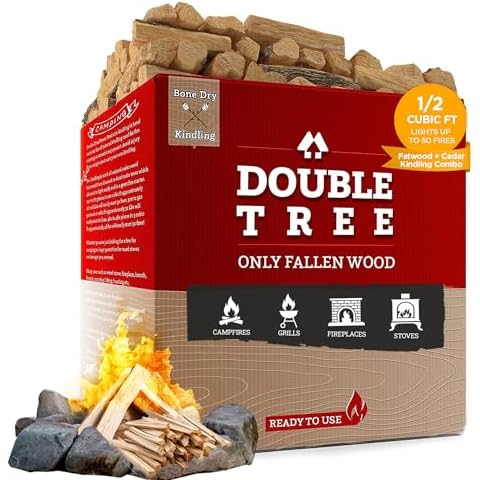 Double Tree Forest Products - Fatwood & Incense Cedar Kindling Combo: Ideal for Wood Stoves, Fireplaces, Campfires, Bonfires - Eco-Friendly, Long Burning Fire Logs, Weather-Resistant Fire Starter Kit Cover