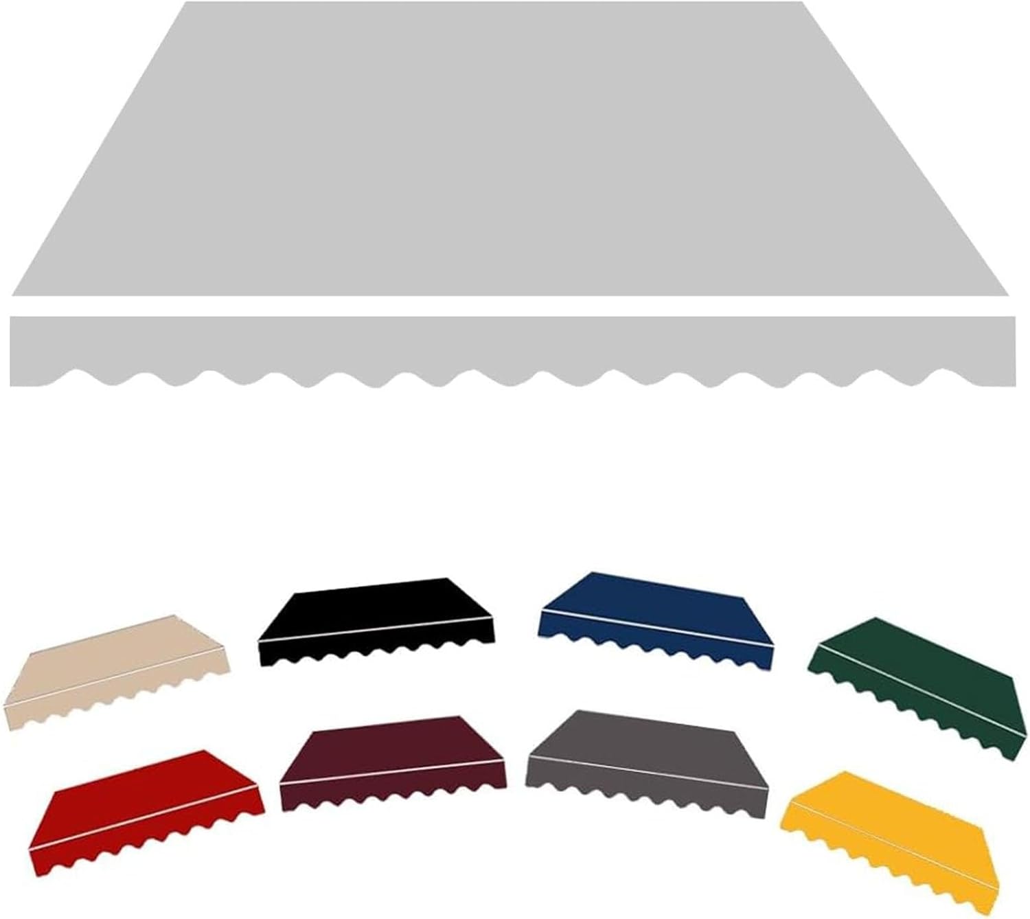 2m 2.5m 3m 3.6m 4m 5m Patio Awning Fabric Replacement Waterproof Polyester Shade Cover Outdoor Sunshade Awning Cover Canopy Canvas for Yard Deck Balcony(Light Grey,12x10ft/365x300cm)