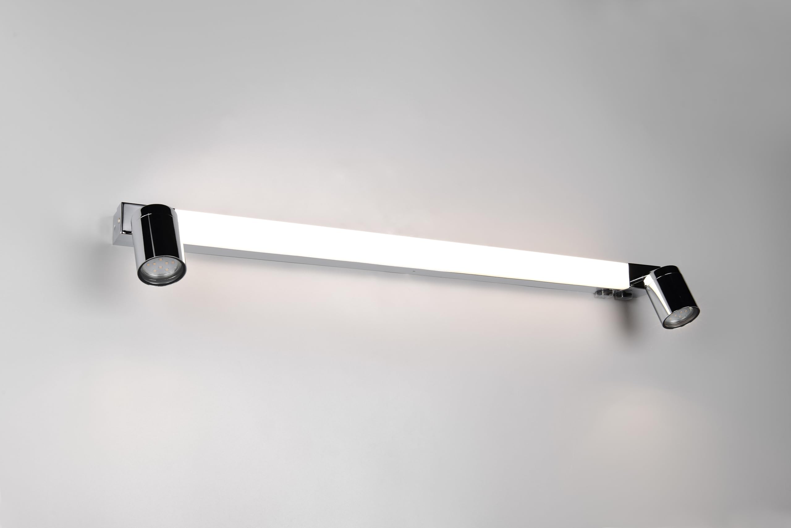 Trio Leuchten Lámpara de pared para baño LED ENRICO 281479306, metal cromado, LED de 9 vatios, excl. 2x GU10, color de luz ajustable