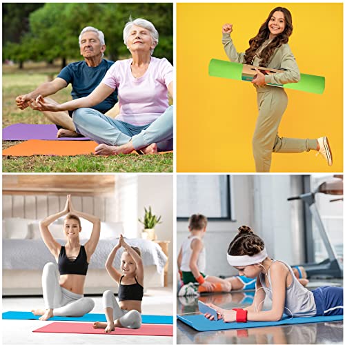 Nuanchu 20 Pack Yoga Mats Bulk For Kids 60 X 24 X 0.12 Inch Children Yoga Mats With Carrying Straps 5 Colors Kid Exercise Mat Non Slip Soft Fitness Mats For Kids Toddler Yoga Class Gym Home Workout #TOP5
