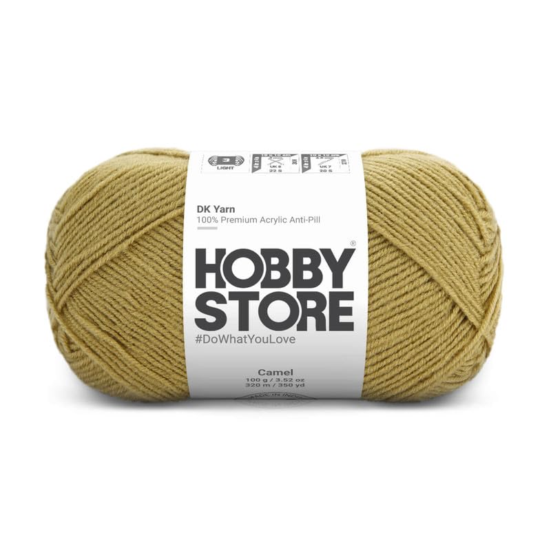 Image of DK Solid Yarn - Anti-Pill Acrylic Solid DK Yarn for Crochet & Knitting Everyday Essentials (1 ball /100 g) - Camel 1420 | Magic Needles