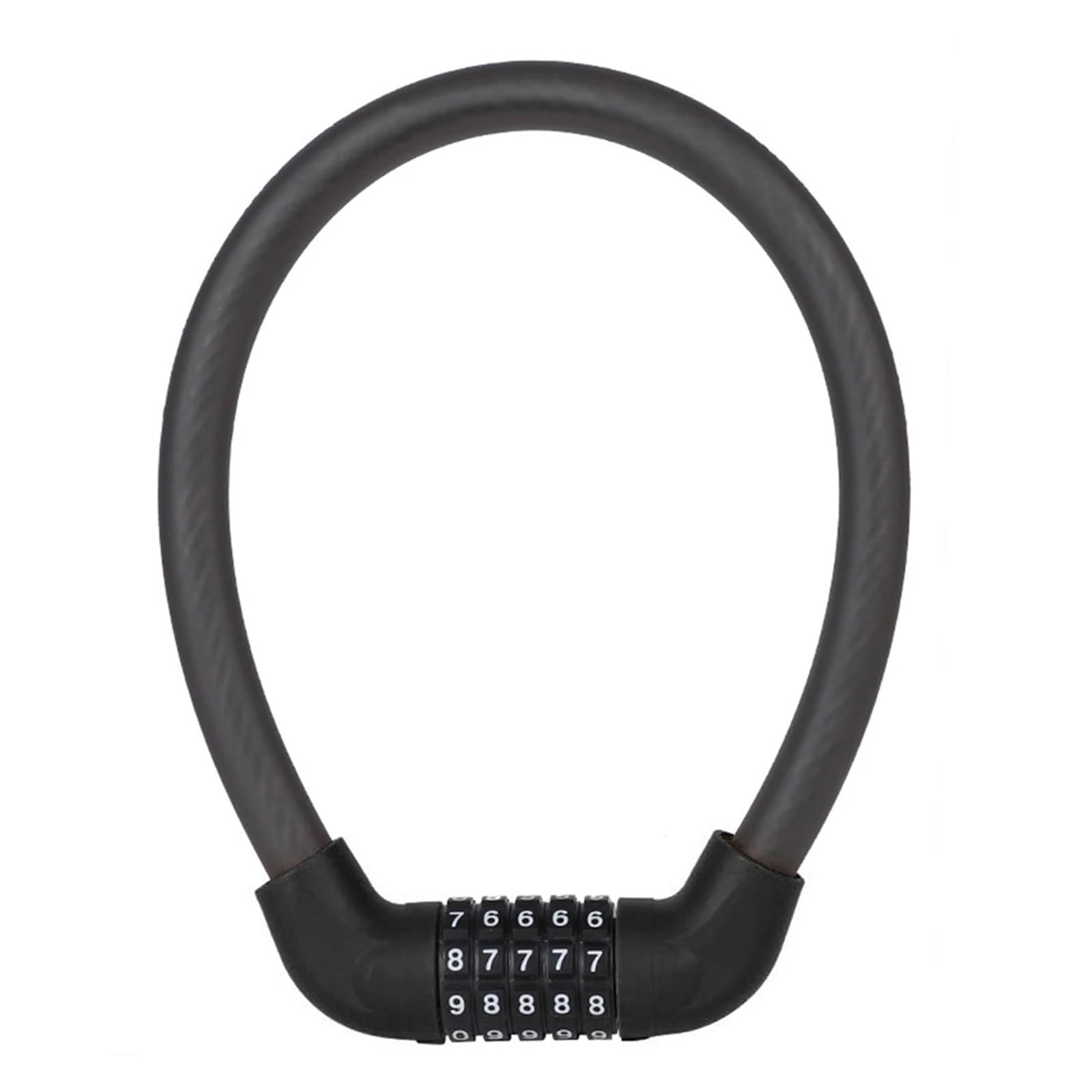 Ycenjepsaz 17.2X570mm Black Bike Lock 5 Digit Code Combination Universal Bicycle Lock Bicycle Security Locking Equipment Mtb Anti-Theft Bike Accessories(17.2X570mm Black)
