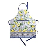 Maison d' Hermine Apron for women with Pocket 100% Cotton 27.50'x31.50' 1 Piece Adjustable Neck Strap & long ties Apron Men, Chef, Wedding, Cooking, Gardening, Server Spring/Summer (Citrus)