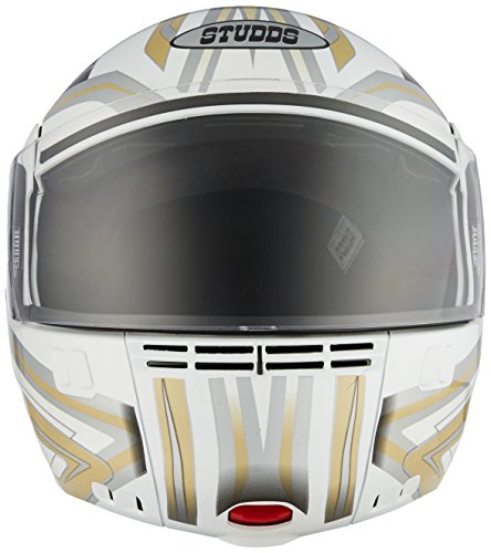 Image of Studds Ninja 3G D1 Flip Up Full Face Helmet (White and Golden, M)