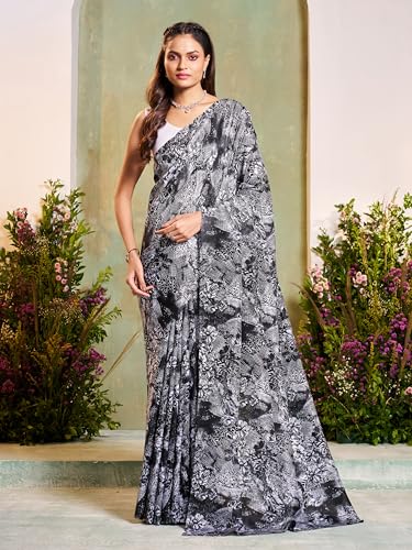 Image of Garden Vareli Art Silk Floral Print Saree