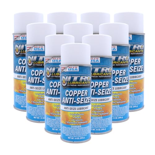 Nitro Lubricants High-Temp Copper Anti-Seize Spray Lubricant 14 oz (10-Pk)
