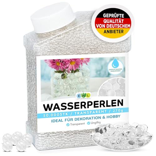 EWL Naturprodukte Wasserperlen, 50000 Stück (270g) Transparent...