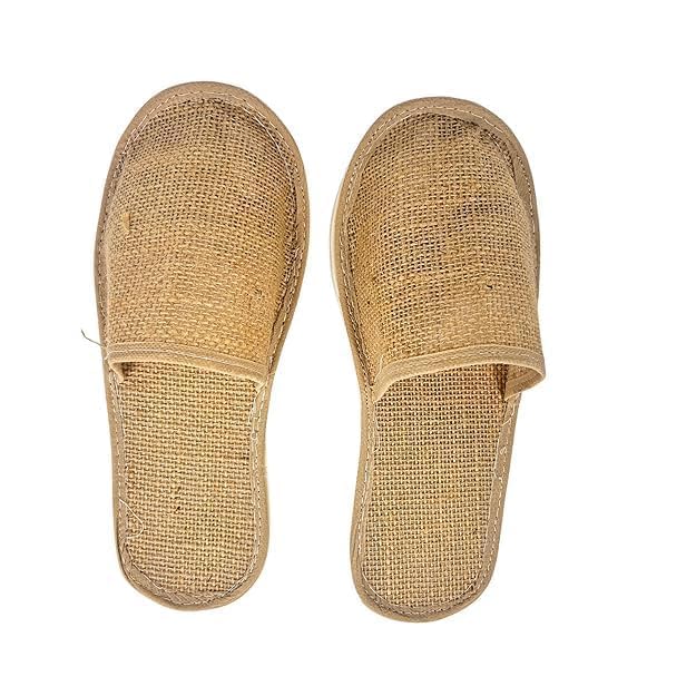 XSOURCE Reusable Jute Slippers Non-Slip Closed-Toe Style Soft Washable Unisex Disposable Slippers Footwear For Home Guest Hotel Travelling House Spa Salon-image-17