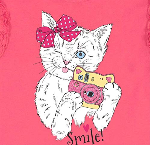 Girl Easter Tulle Dress Cute Cat Summer Short Sleeve Cotton Casual Tutu Skirt Dresses 4T2